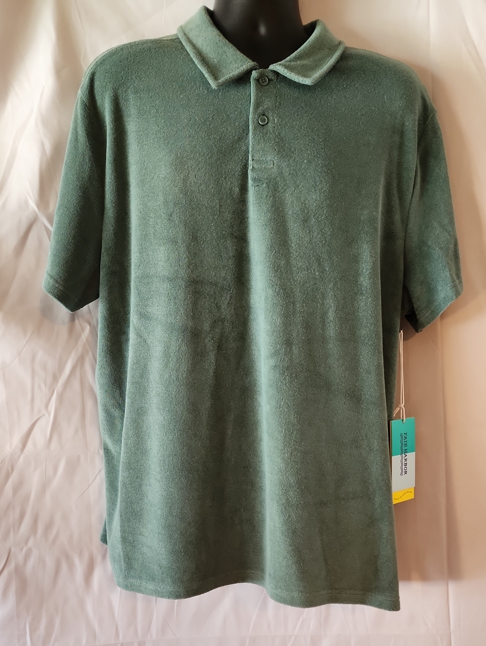 Fair Harbor The Ravello Terry Polo in Seapine Size XXL Short Sleeve